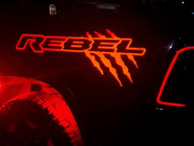Load image into Gallery viewer, Black RAM Rebel truck with stylish reflective red claw mark logo bedside graphics