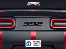 Load image into Gallery viewer, Dodge Challenger taillight divider with 392 logo decal, showcasing Apex Auto Styling customization and Mopar official licensed product badge