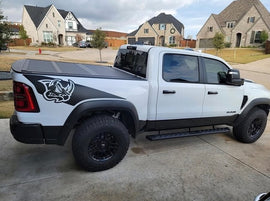 RAM RHO Ignition Style Bedside Decals - Rhino Head Cutout Logo