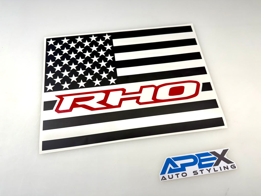 2009+ RAM Rear Sliding Window Decals - RHO Logo