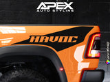 RAM TRX Ignition Style Bedside Decals - HAVOC Edition