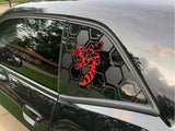 Challenger Quarter Window Decals - Angry Hornet Logo