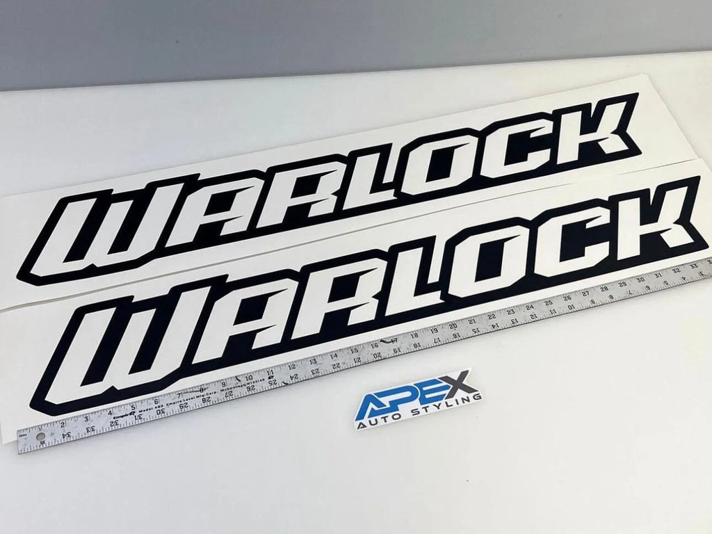 Set of 36" RAM Warlock decals with ruler and Apex Auto Styling sticker