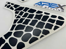 Load image into Gallery viewer, Custom alligator scales fender vent decal for Jeep Wrangler and Gladiator, showcasing intricate cutout pattern on white background with Apex Auto Styling logo visible