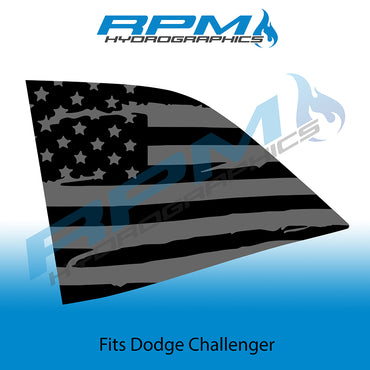 2008+ Dodge Challenger Quarter Window Decals - American Flags