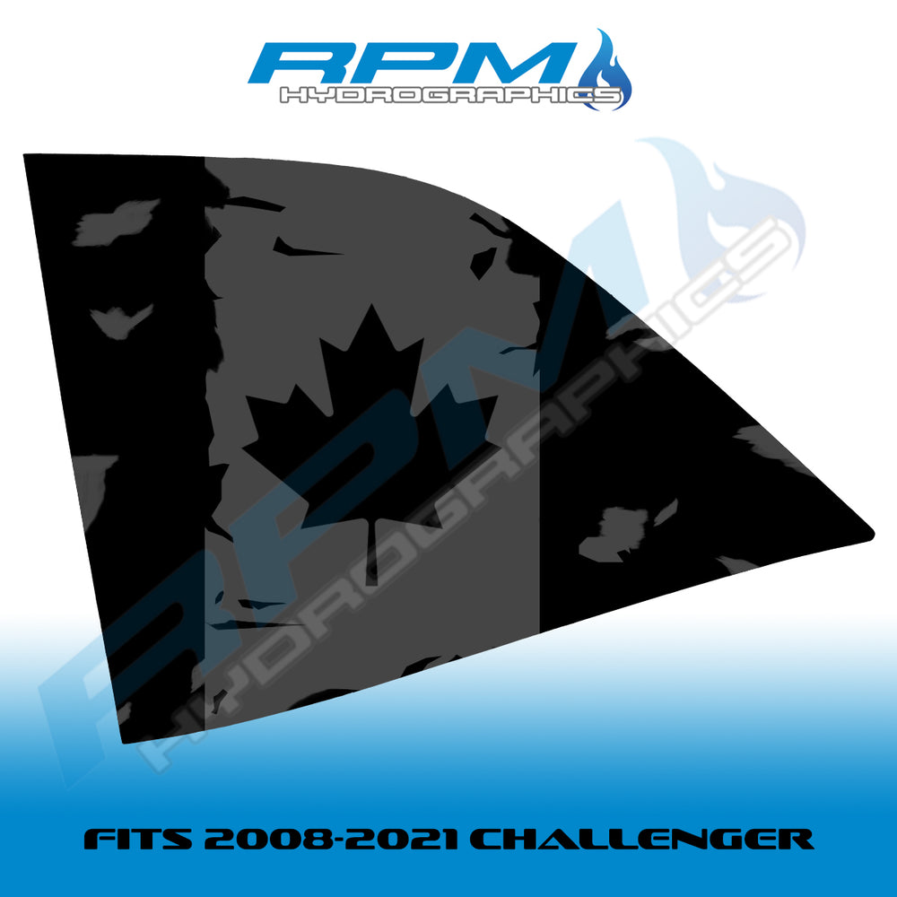 2008+ Dodge Challenger Quarter Window Decals - Canadian Flags