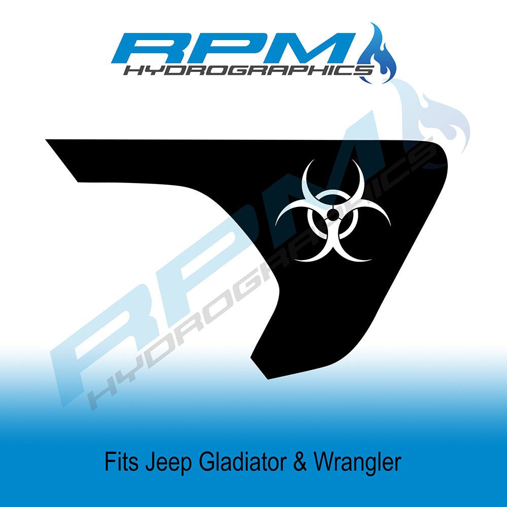 2018 - 2022 Wrangler / Gladiator Fender Vent Decals - Biohazard Logo
