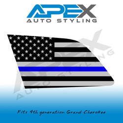 2011-2021 Grand Cherokee Quarter Window Decals - Police / Fire / Military Flags