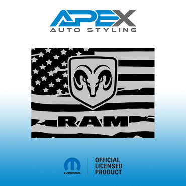 2009+ RAM Rear Sliding Window Decals - Ram Text Logo (Multiple Stylers)