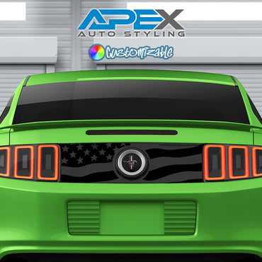 2010-2014 Ford Mustang Decklid Decals - American Flags (Multiple Styles)
