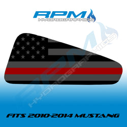 2010-2014 Ford Mustang Quarter Window Decals - Police/Fire/Military US Flags