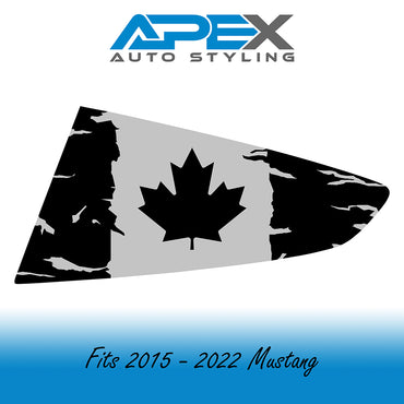 15-22 Mustang Quarter Window Decals - Canadian Flags