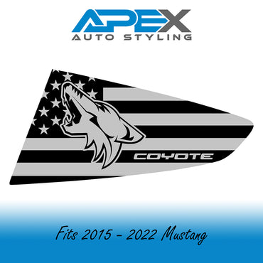 15-22 Mustang Quarter Window Decals - Coyote Logo