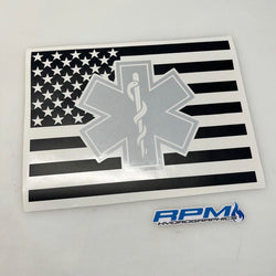2009+RAM Rear Sliding Window Decals - Star Of Life EMS Logo