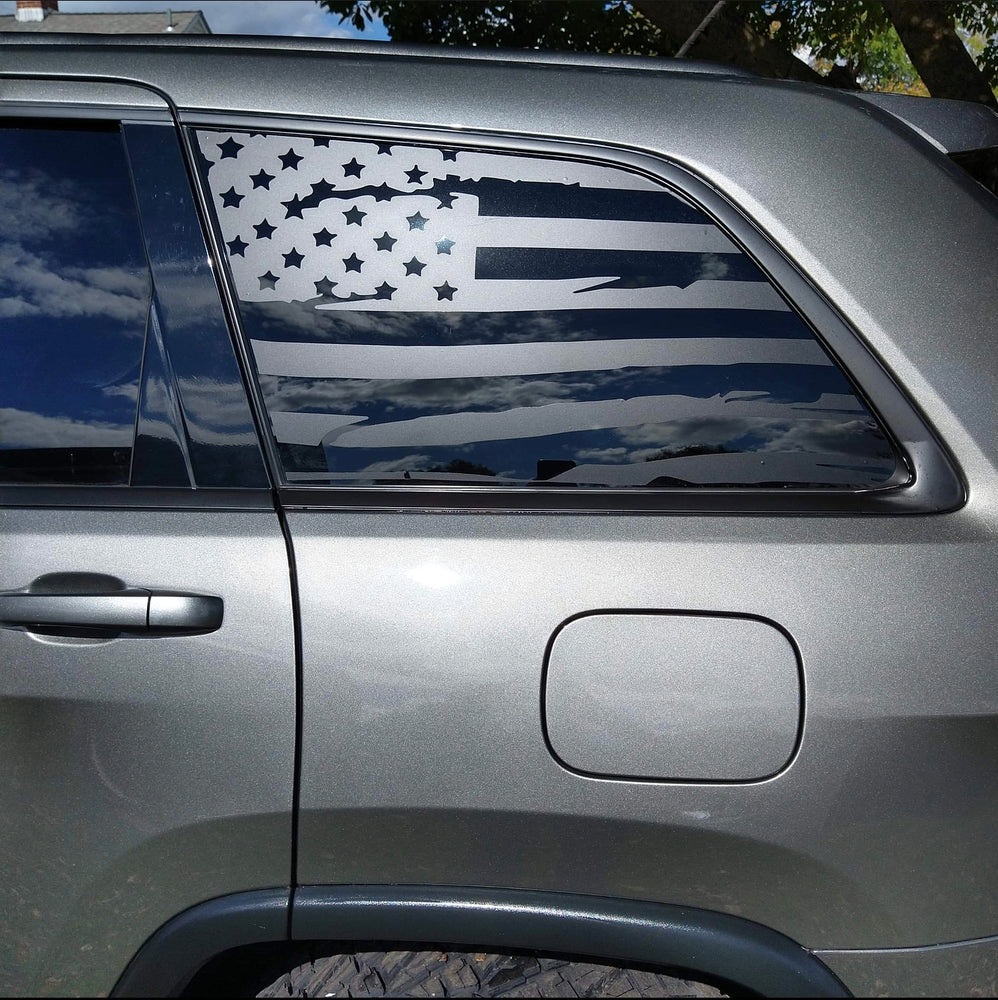 2011-2021 Grand Cherokee Quarter Window Decals - American Flags