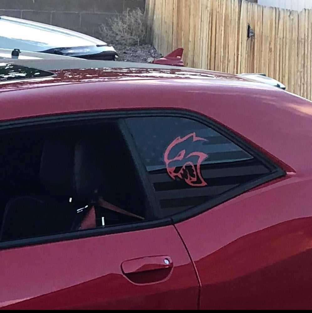 2008+ Dodge Challenger Quarter Window Decals - Hellcat Logo