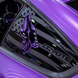 15-22 Mustang Quarter Window Decals - Coyote Logo