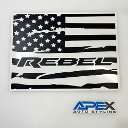 2009+ RAM Rear Sliding Window Decals - Rebel Logo (Multiple Styles)