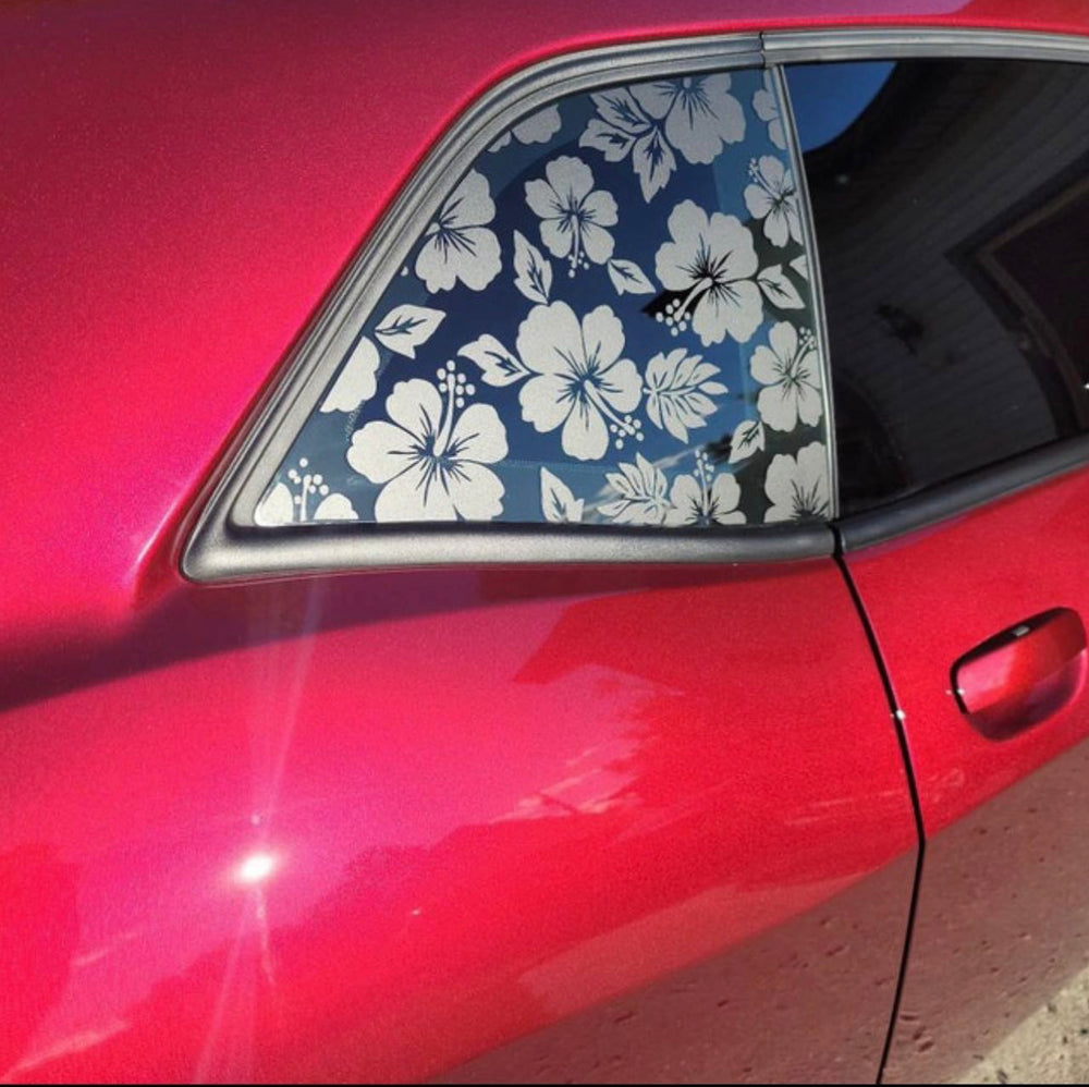 2008+ Dodge Challenger Quarter Window Decals - Floral Patterns