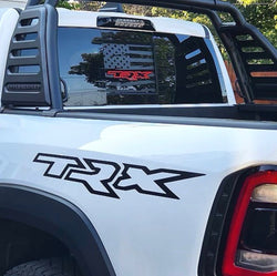 RAM TRX Rear Sliding Window Decal - TRX Logo (Multiple Styles) (Customizable)