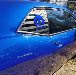 2008+ Dodge Challenger Quarter Window Decals - MOPAR Logo